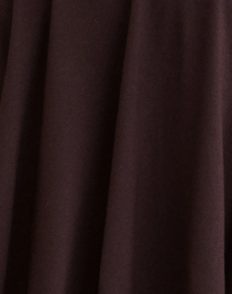 Kanela Slouch Poncho aus Jersey Bitter Chocolate - Image 6