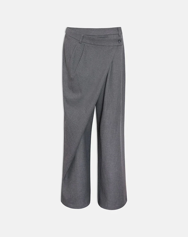 Kanna Asymmetric Trouser in Tailoring Charcoal - Image 4