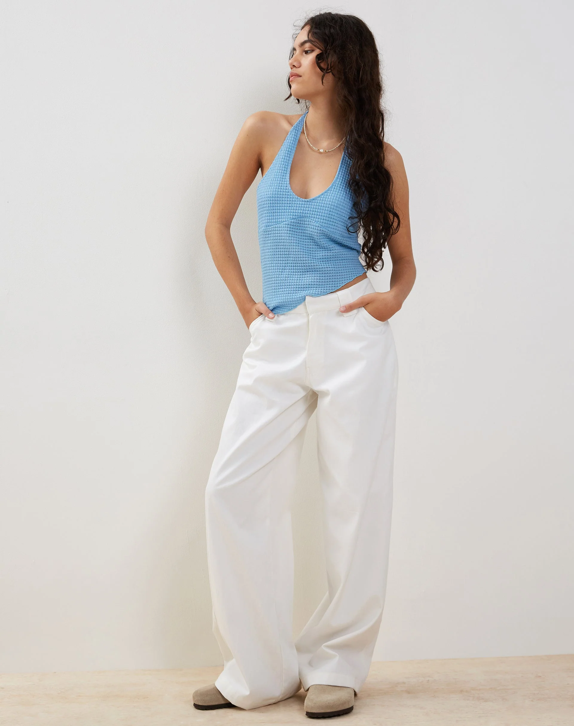 Kaomy Hose mit weitem Bein in Weiß - Image 3