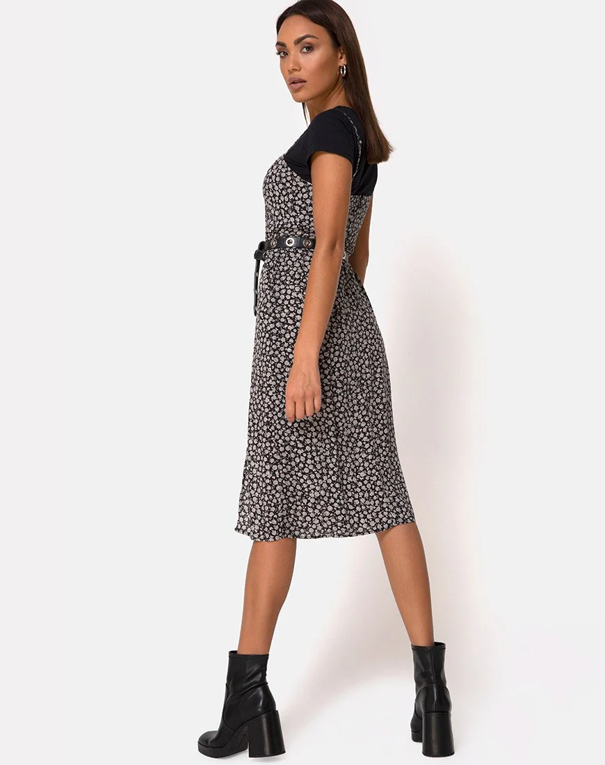 Kaoya Midikleid in Ditsy Rose Schwarz - Image 4