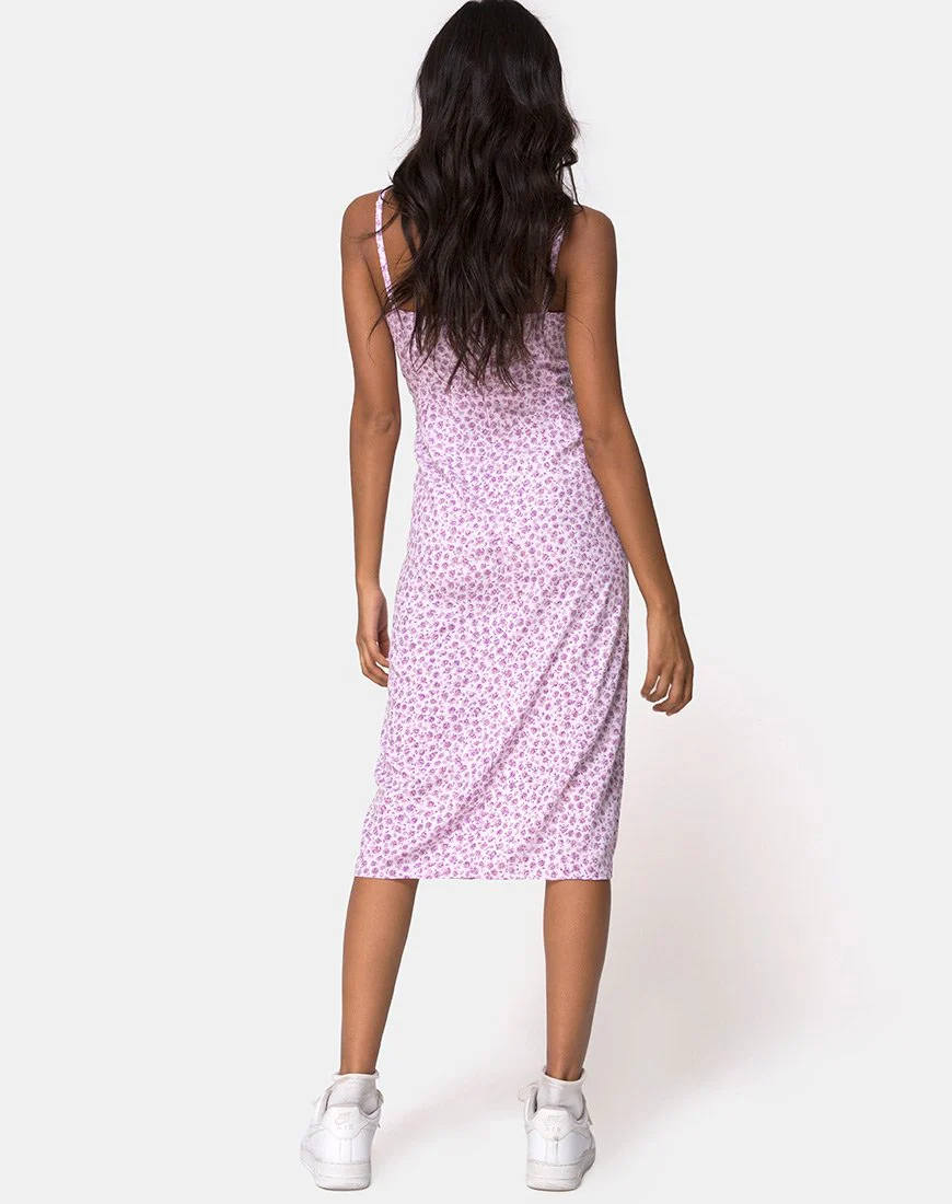 Kaoya Midikleid in Ditsy Rose Flieder - Image 4