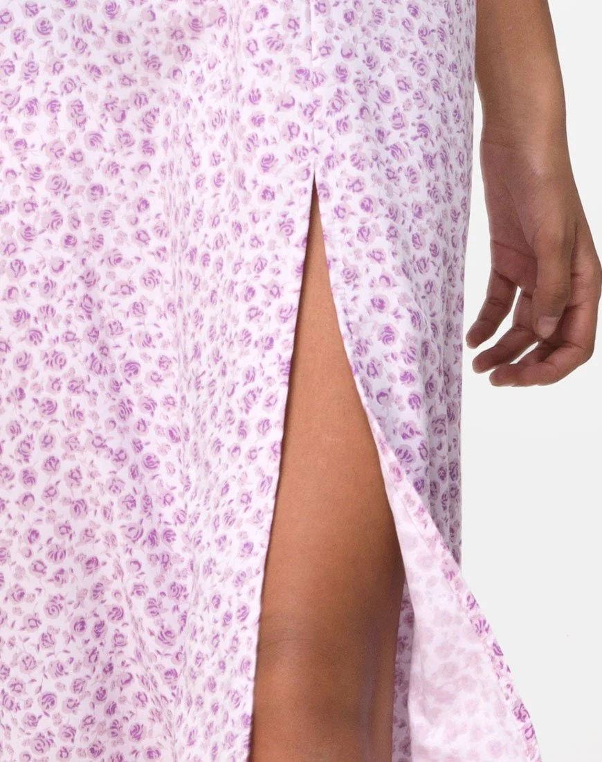 Kaoya Midikleid in Ditsy Rose Flieder - Image 5