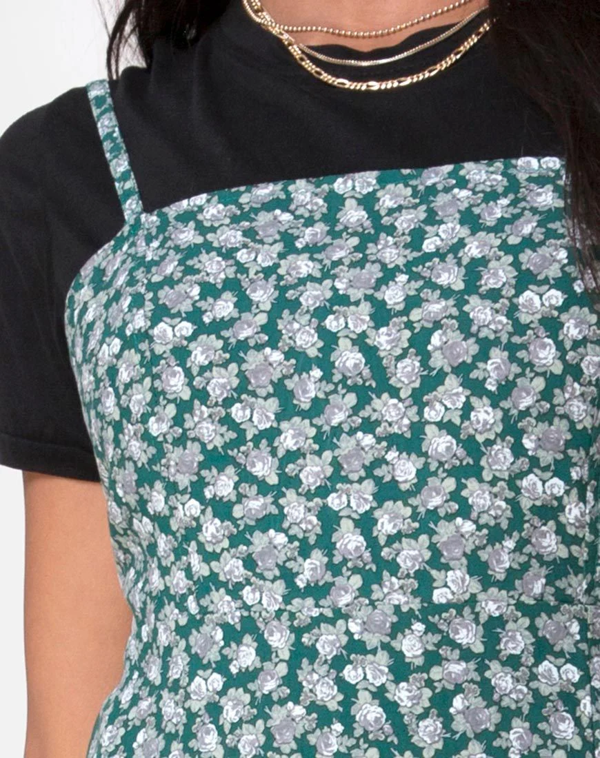 Kaoya Midikleid in Floral Bloom Grün - Image 5