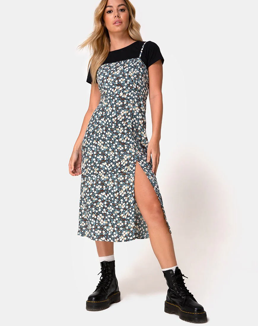Kaoya Kleid in Floral Field Navy - Image 3
