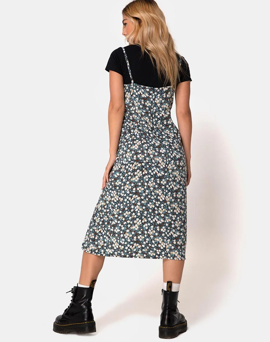 Kaoya Kleid in Floral Field Navy - Image 4