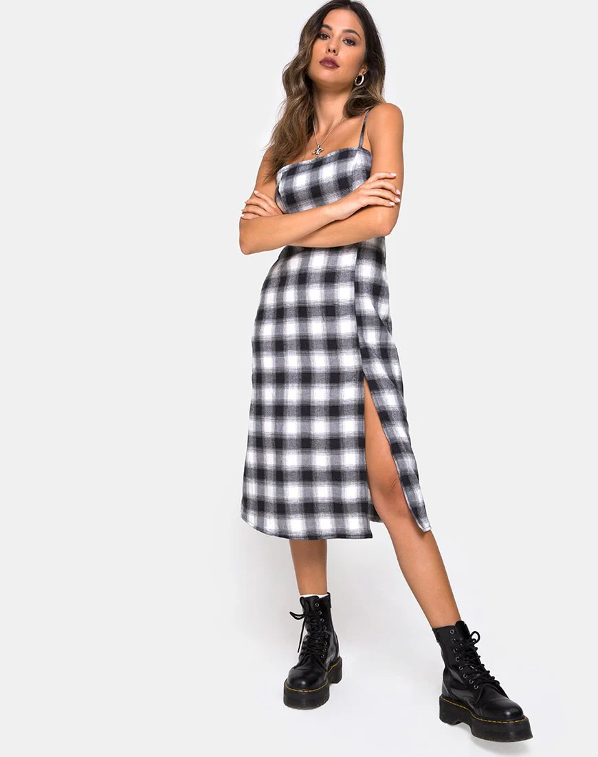 Kaoya Kleid aus Karo Schwarz Weiß - Image 2