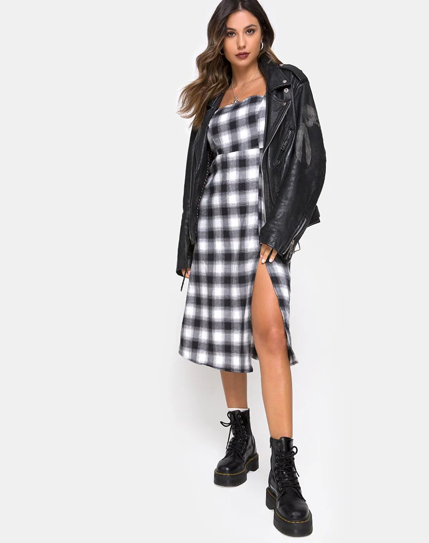 Kaoya Kleid aus Karo Schwarz Weiß - Image 4