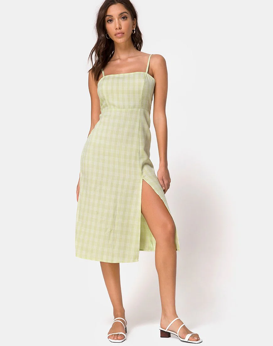 Kaoya Midikleid in Salbei Karo - Image 3