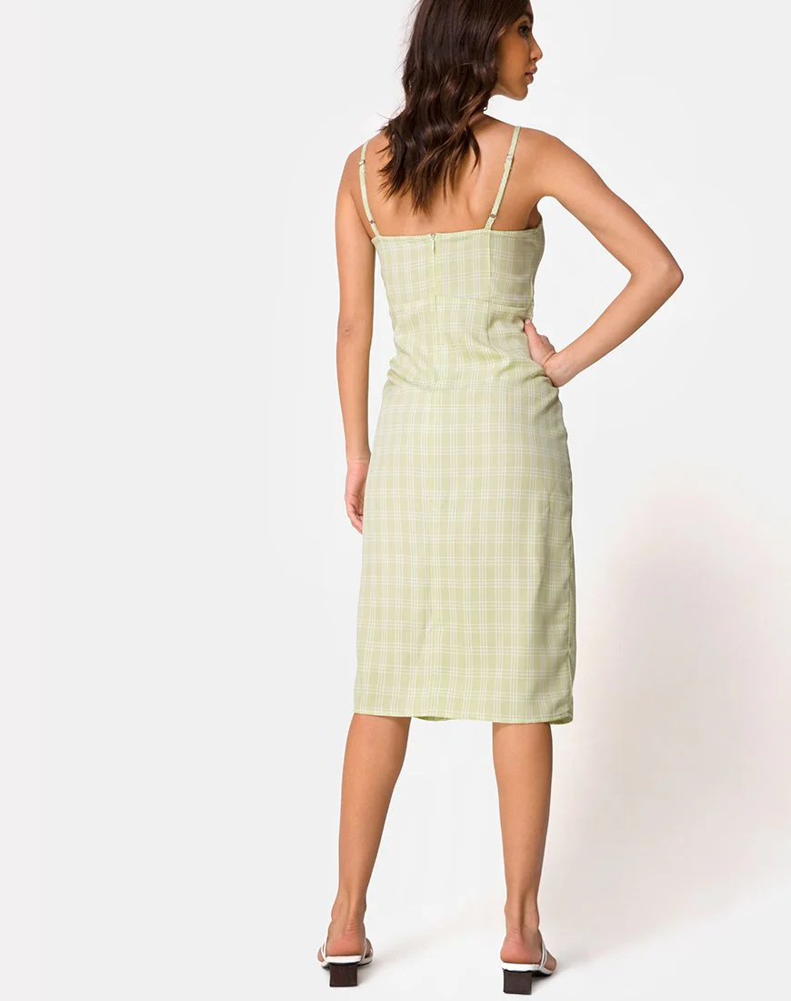 Kaoya Midikleid in Salbei Karo - Image 4