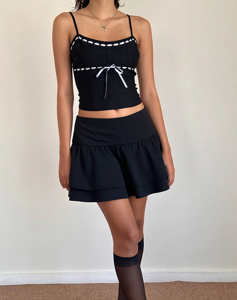Karda Cami Top in Schwarz mit kontrastierendem Band - Image 4