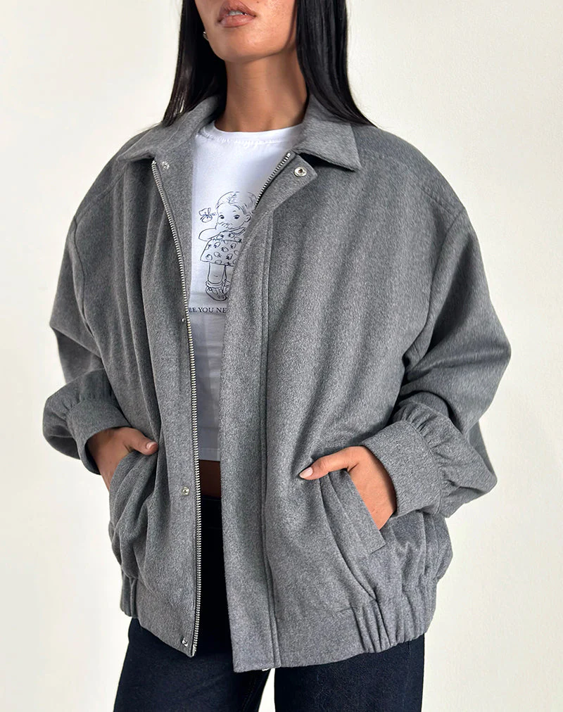 Karinta Jacke aus grau melierter Wolle - Image 3
