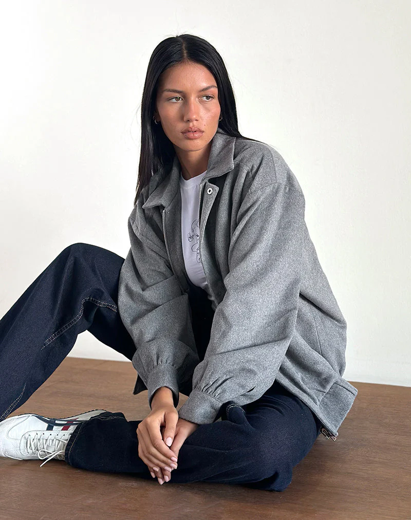 Karinta Jacke aus grau melierter Wolle - Image 4