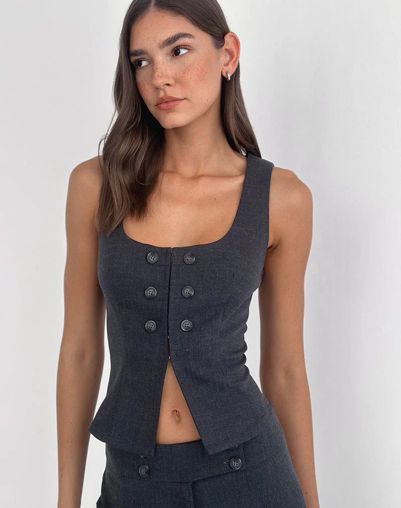 Kariso Korsett-Oberteil in Tailoring Grey Blue - Image 2