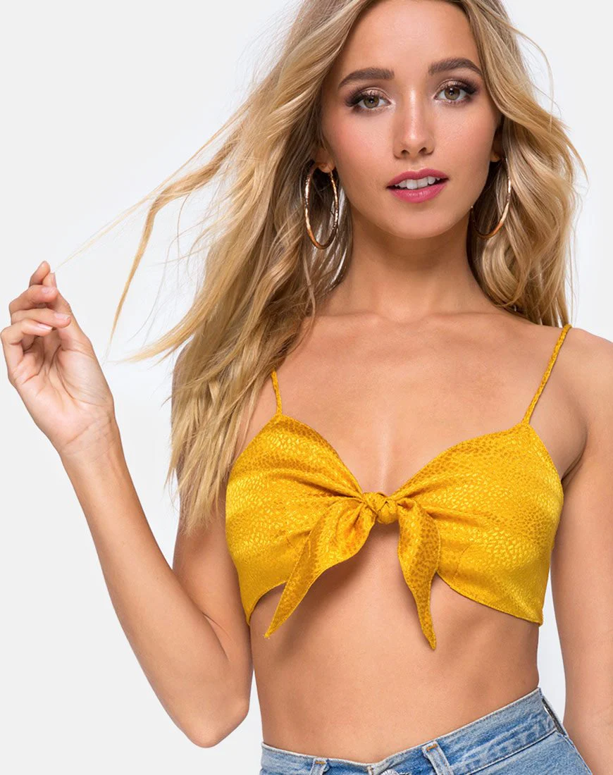 Kasen Bralet aus Satin Senf