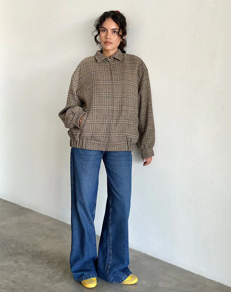 Kassira Jacke in braunem Tonal Check - Image 5