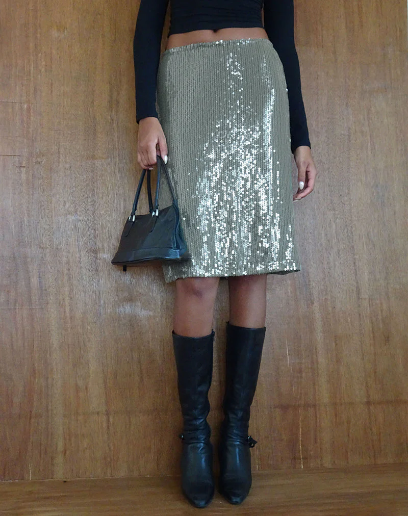 Kavi Midirock in Khaki Grün Klarer Paillettenstoff - Image 3