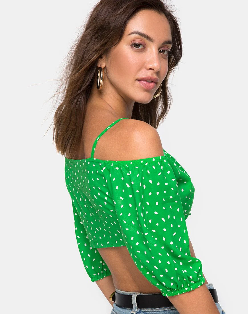 Kavon Crop Top in Grün Diana Dot - Image 2