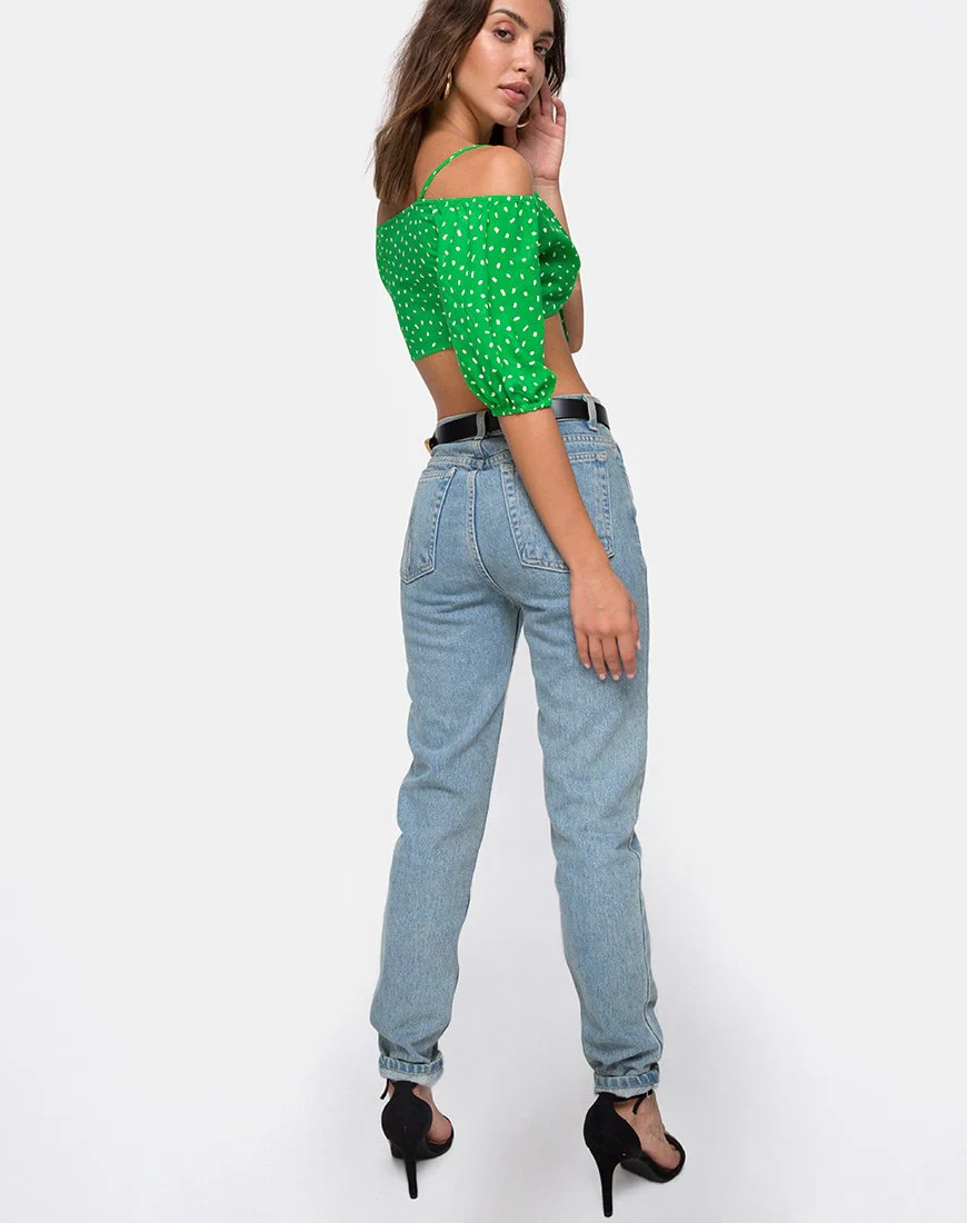 Kavon Crop Top in Grün Diana Dot - Image 4