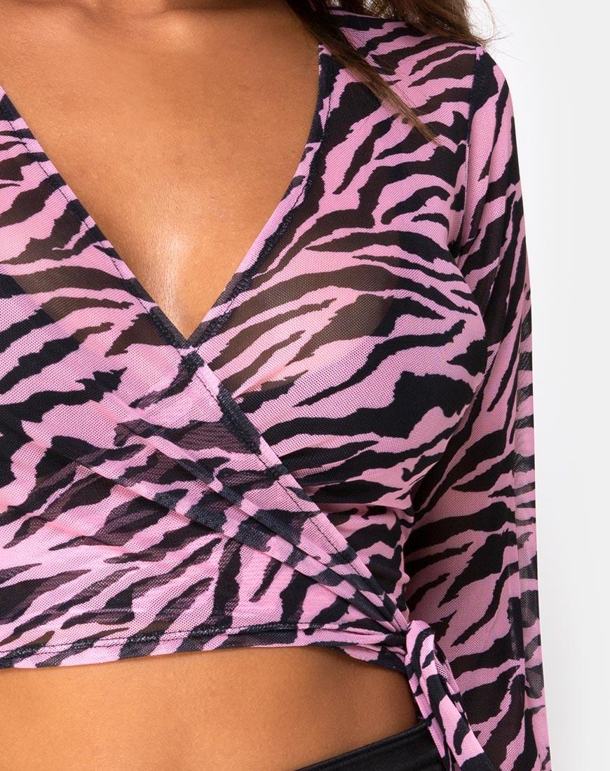 Kajak-Wickeloberteil in Blush Zebra Mesh - Image 5
