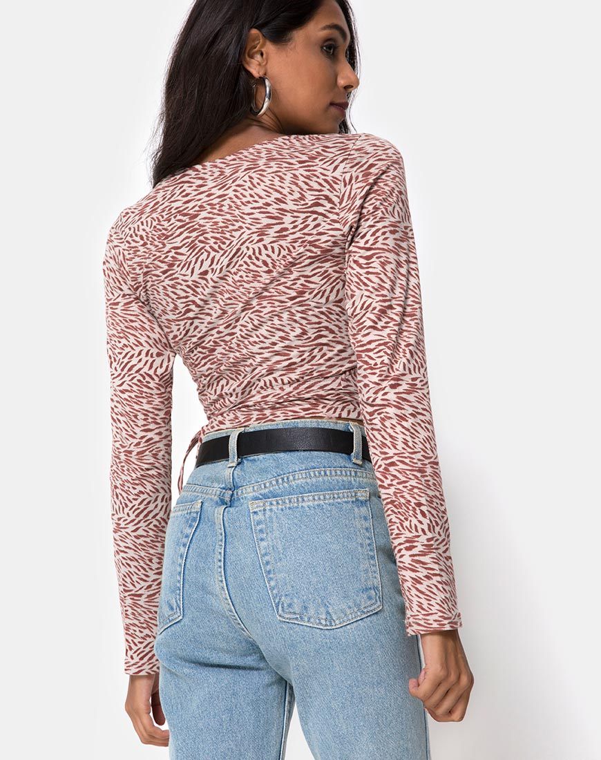 Kayak Wrap Top in Safari Taupe - Image 2
