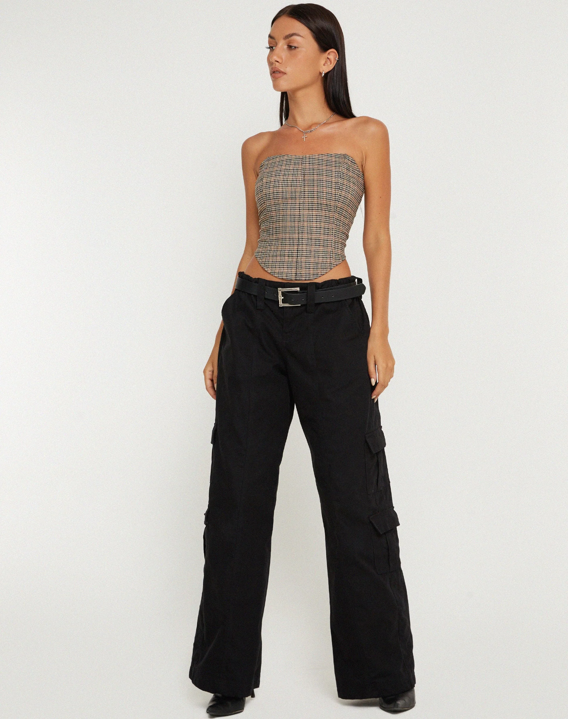 Kayashi Korsett-Oberteil in Micro Brown Check - Image 6
