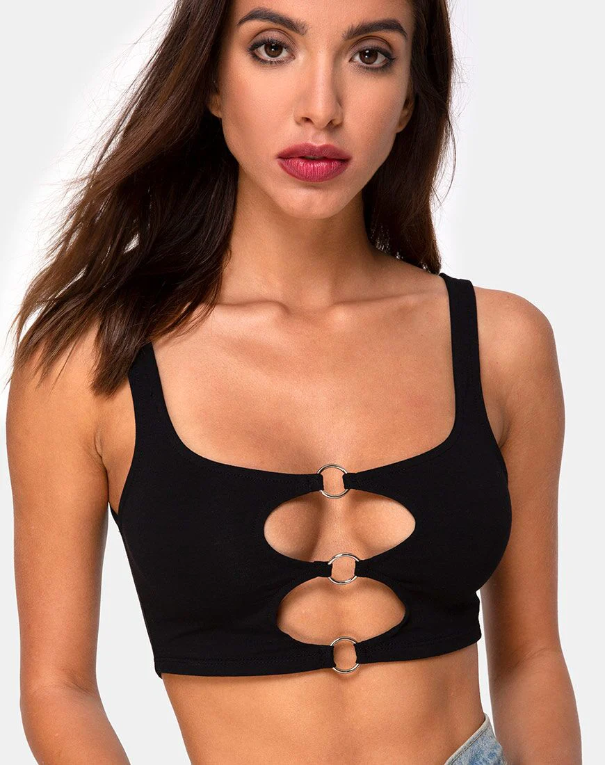 Keddo Crop Top in Schwarz