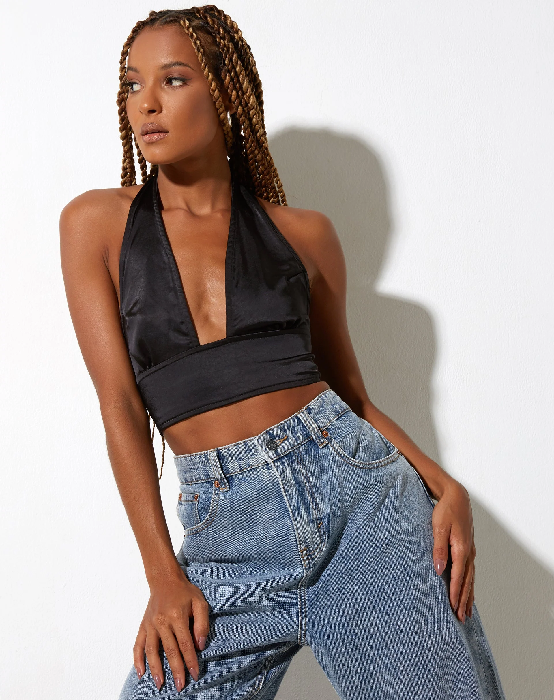 Keiza Crop Top aus Satin Schwarz - Image 6