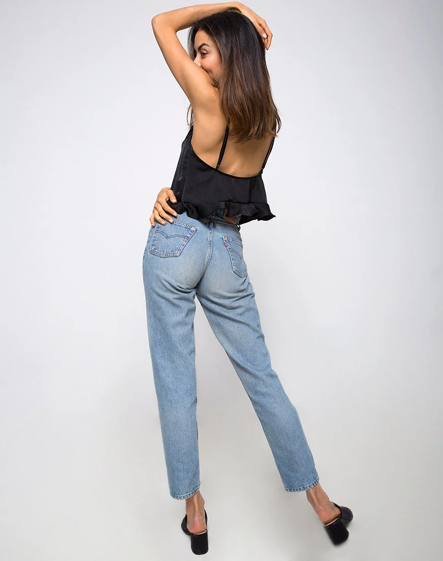 Kelay Cami Top in Satin Schwarz - Image 4