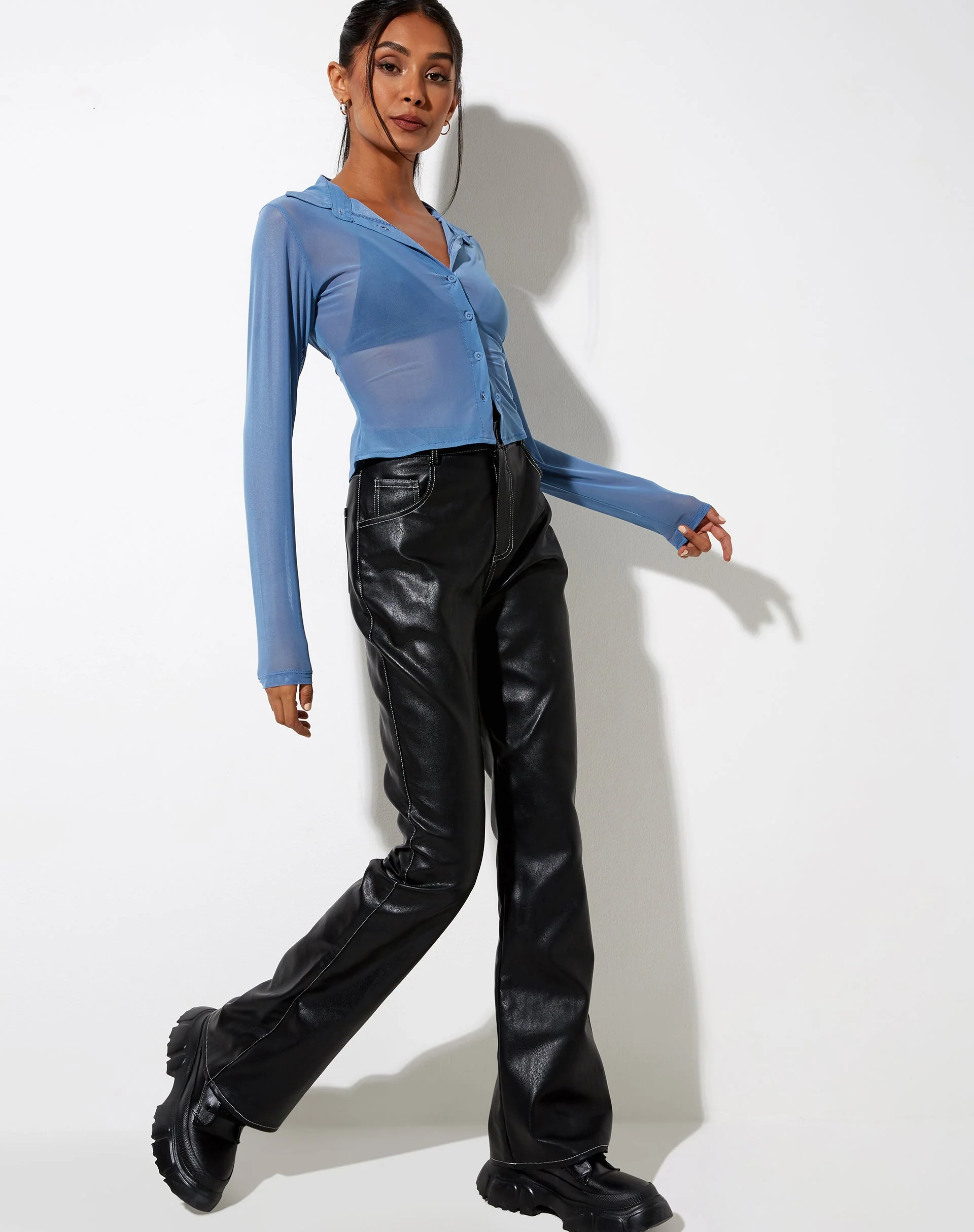 Kelly Hemd in Mesh Blau - Image 4