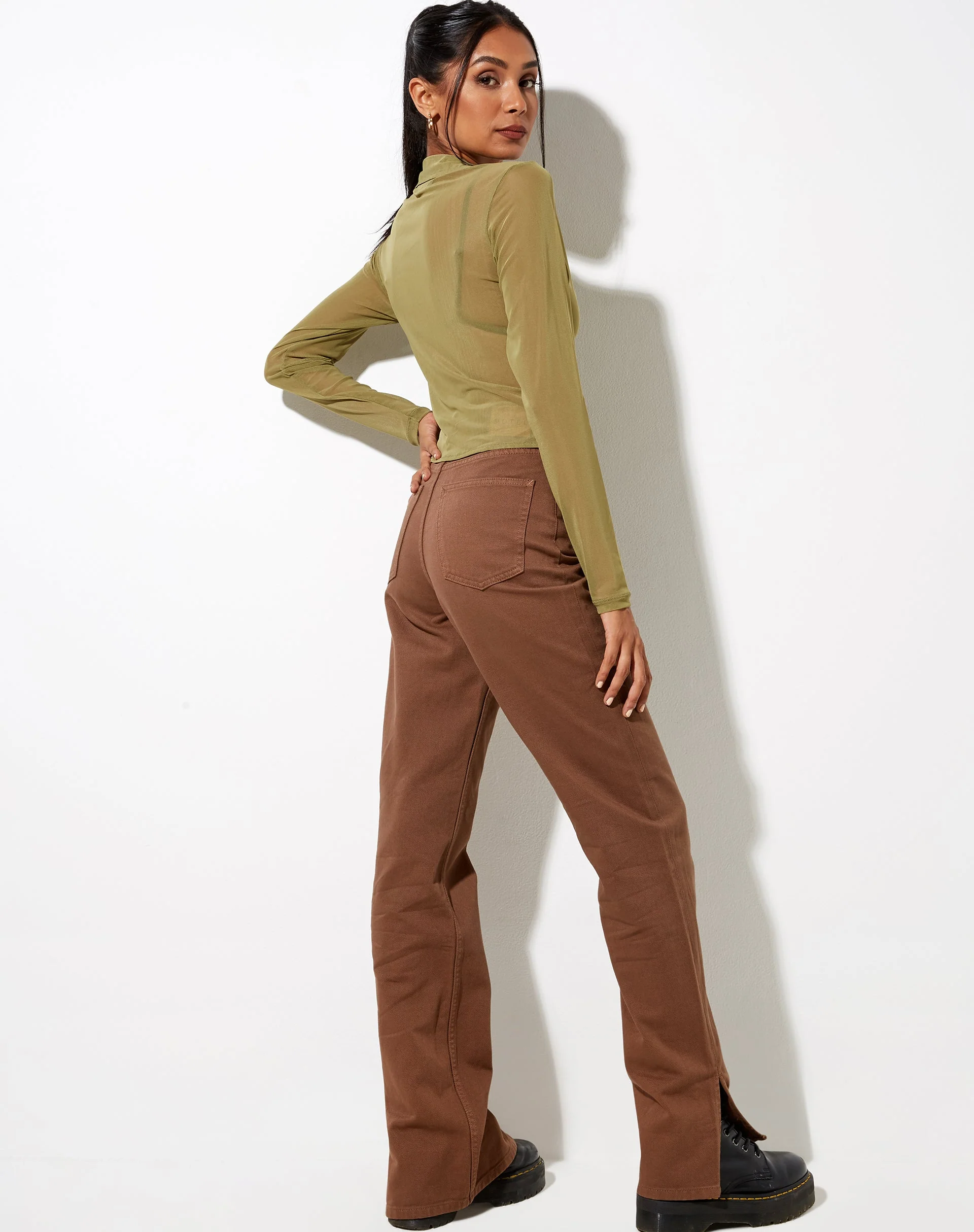 Kelly-Hemd aus Mesh-Olive - Image 2