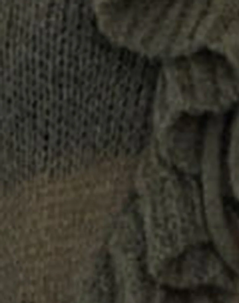 Kendra Ruffle Cardi in Khaki - Image 6