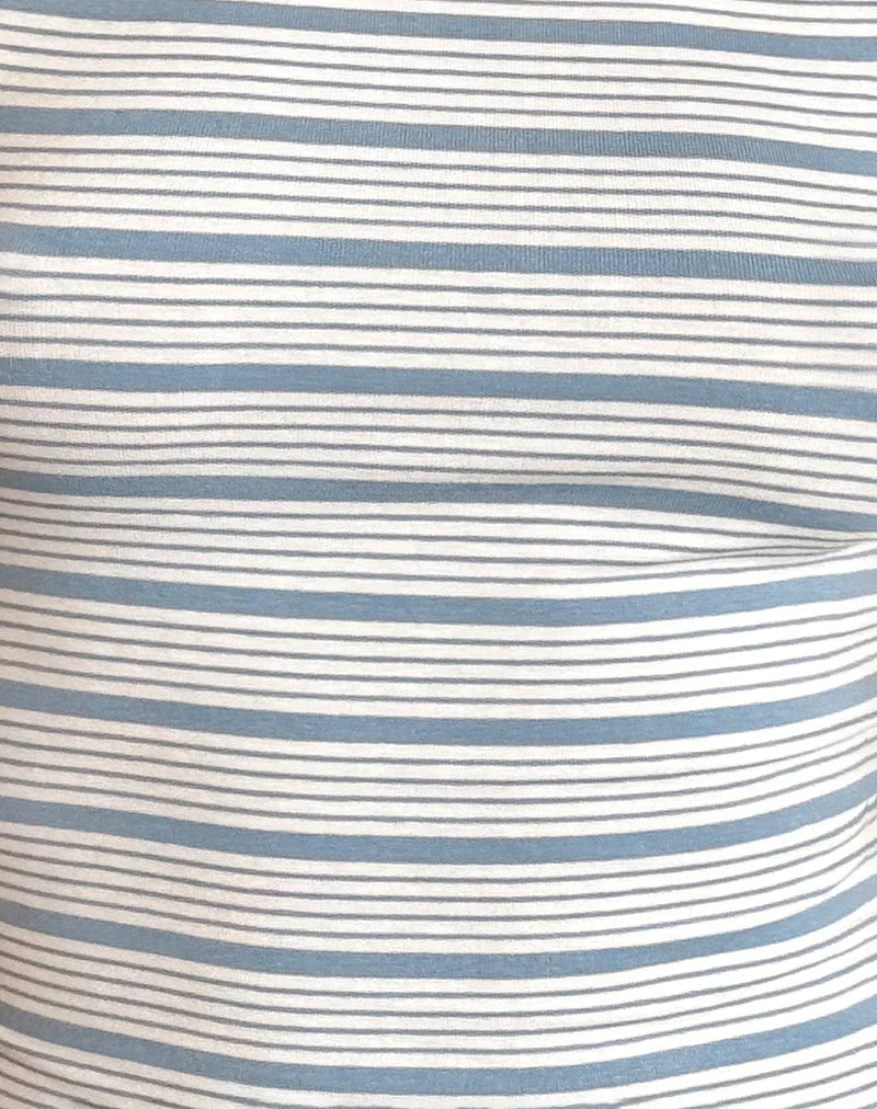 Kenichi Top aus blau-weiß gestreiftem Jersey - Image 5