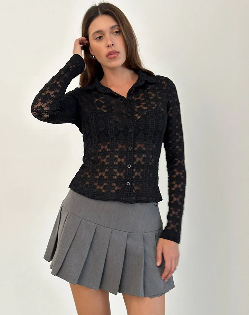Kenila Hemd in Regal Lace Schwarz - Image 3