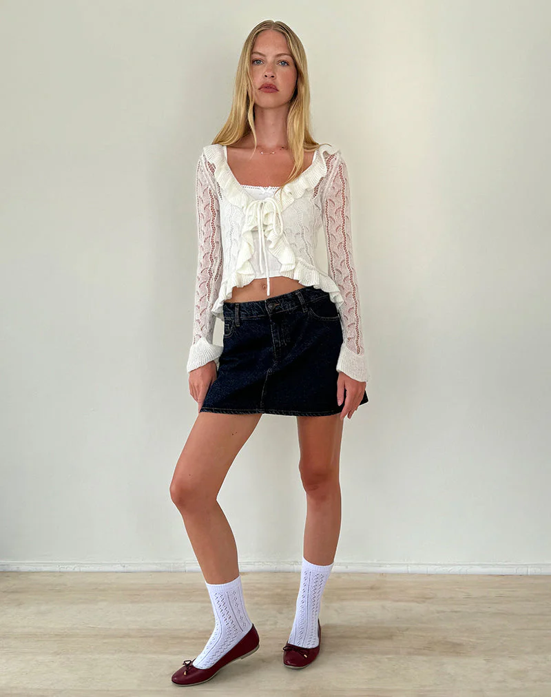 Kenira Strickjacke aus Pointelle-Strick in Birke-Creme - Image 3