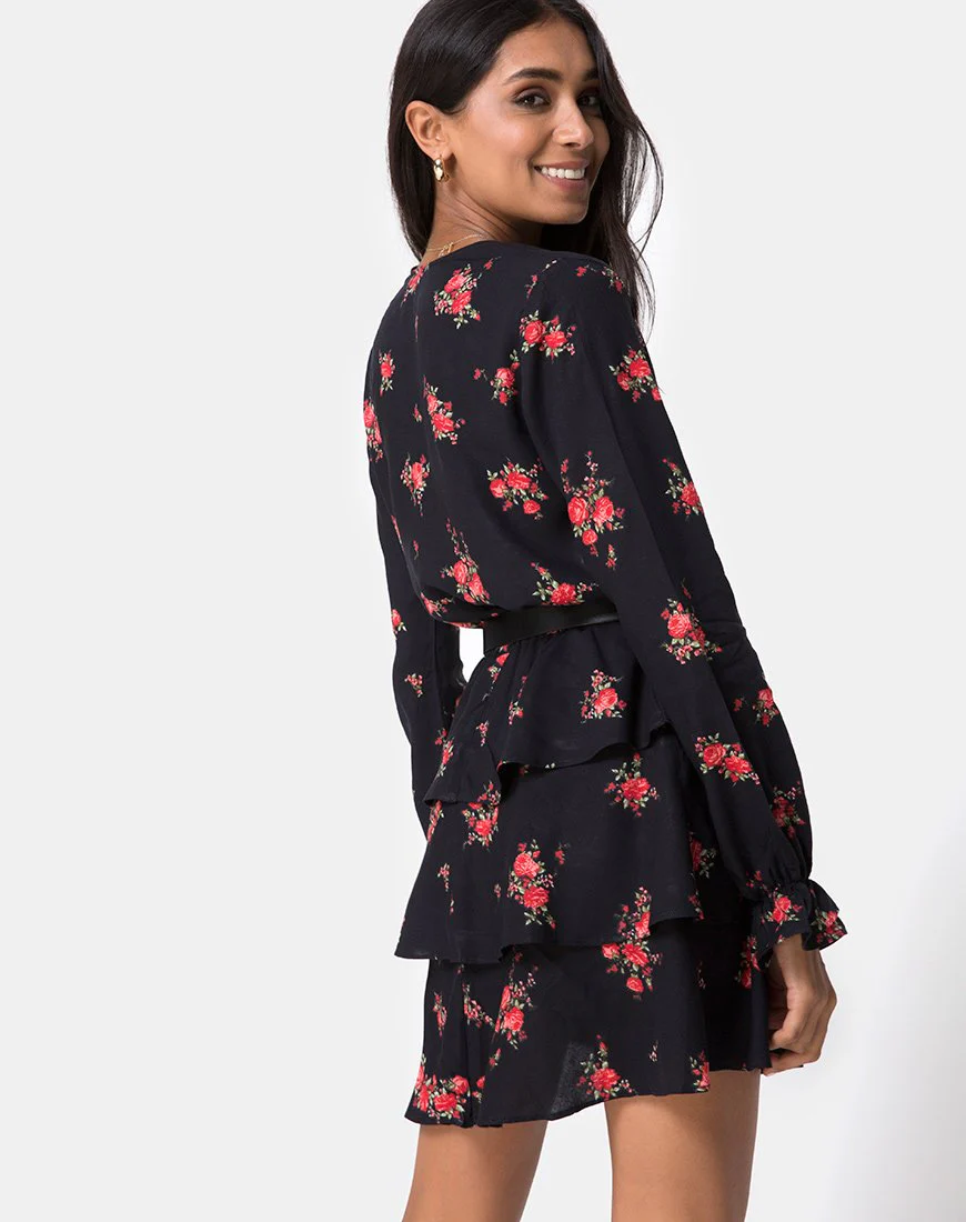 Kepsibelle Kleid in Soi Rose Schwarz und Rot - Image 2
