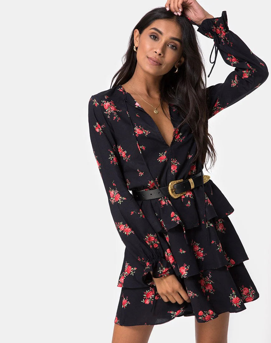 Kepsibelle Kleid in Soi Rose Schwarz und Rot - Image 4