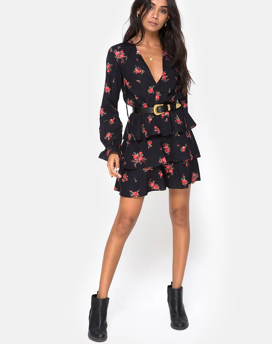 Kepsibelle Kleid in Soi Rose Schwarz und Rot - Image 6
