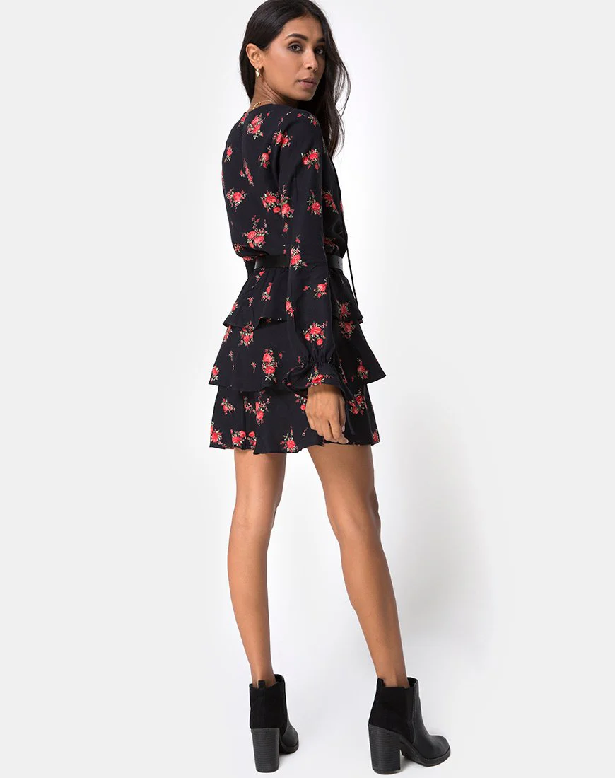 Kepsibelle Kleid in Soi Rose Schwarz und Rot - Image 7