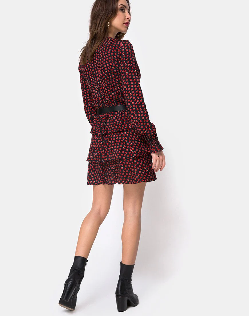 Kepsibelle Kleid in Dotty Rose Schwarz - Image 4