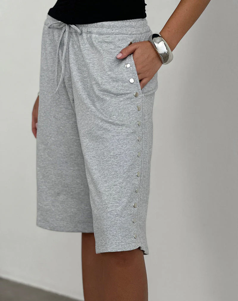 Kether Basketball-Shorts mit Nieten in Grau meliert - Image 5