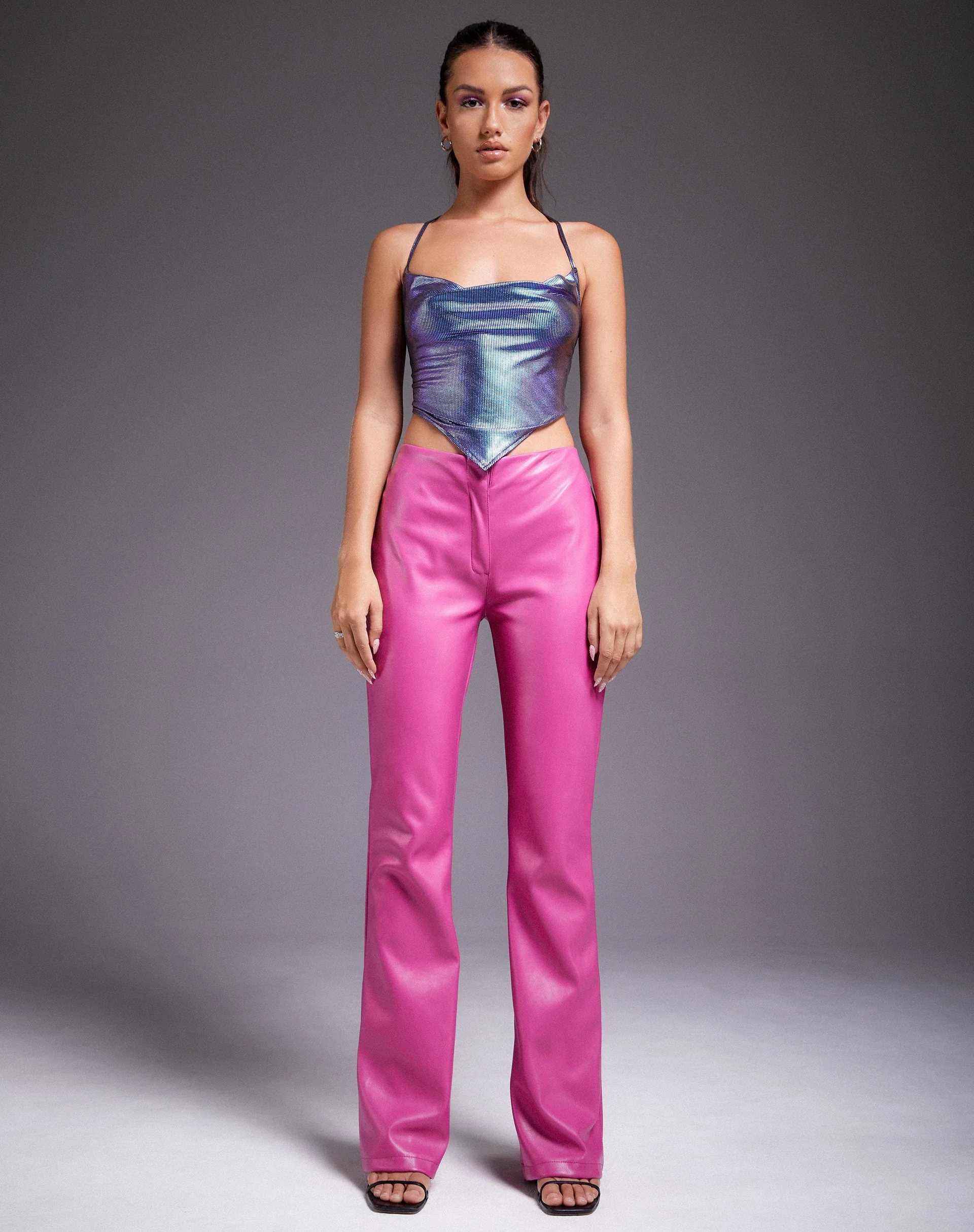 Ketia Crop Top in holografischem Lila - Image 6