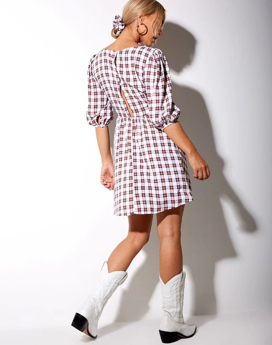 Kezie Kleid in Checkmate Braun - Image 4