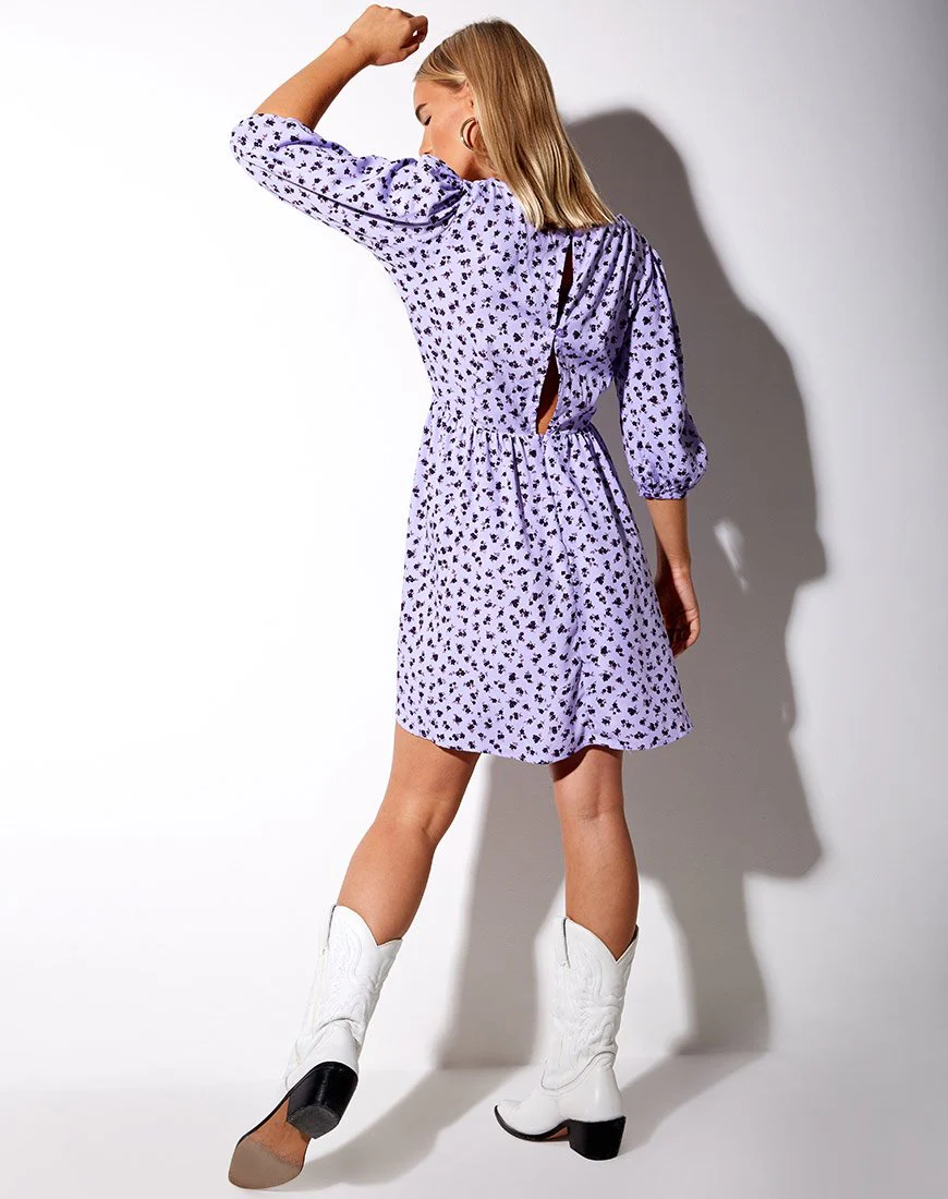 Kezie Babydoll Kleid in Dainty Daisy Flieder - Image 3