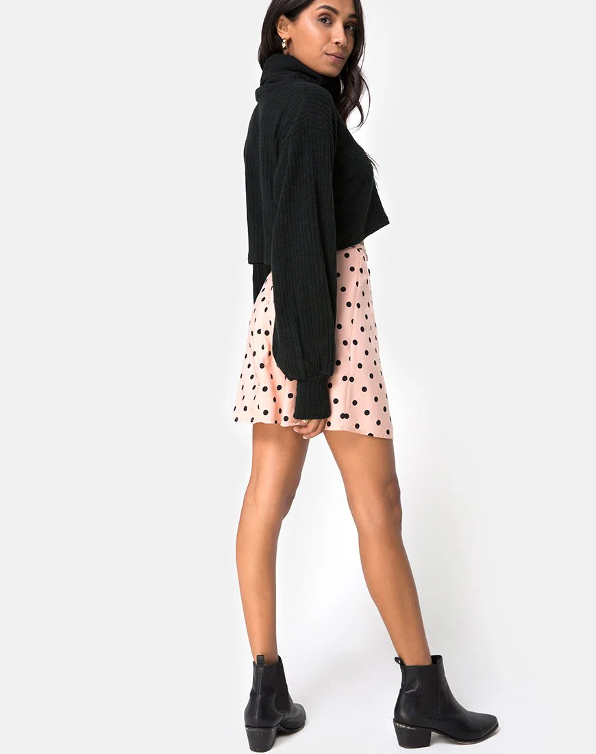 Khabel A-Linien-Rock in New Polka Nude Schwarz - Image 4