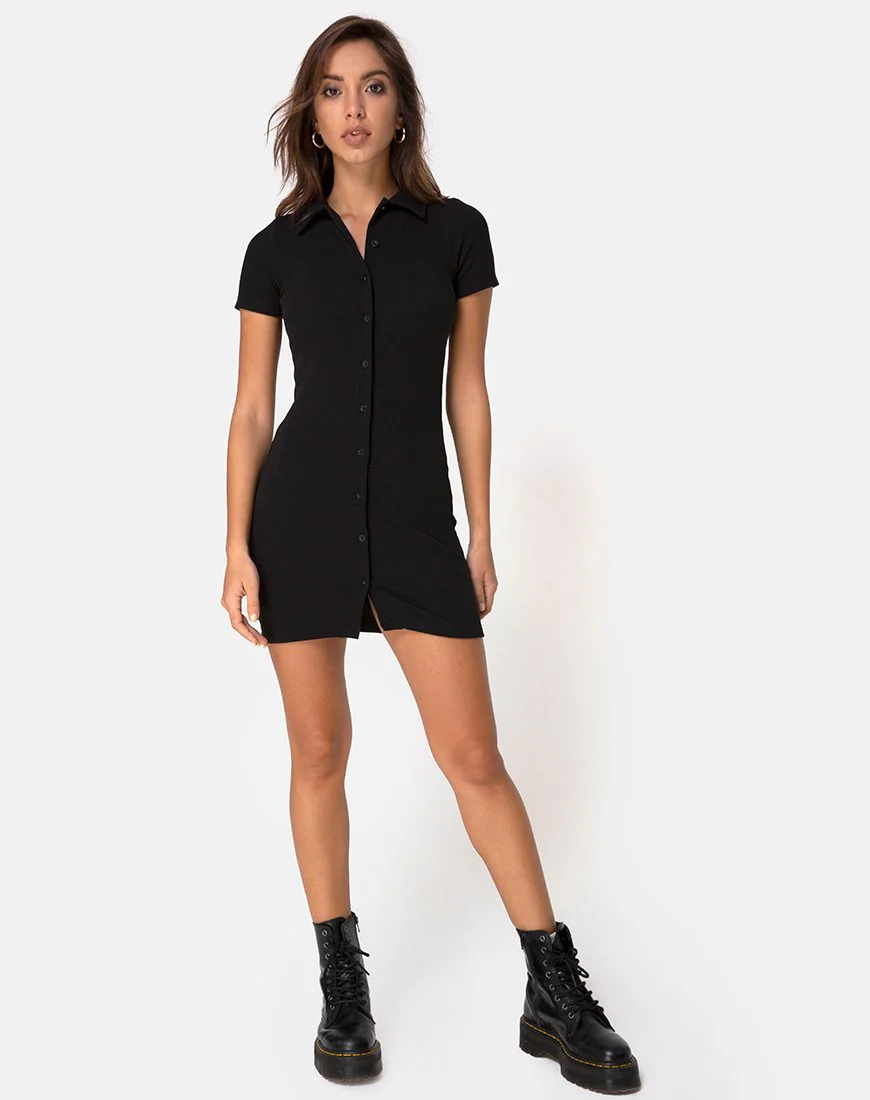 Kia Kleid aus schwarzer Rippe - Image 3