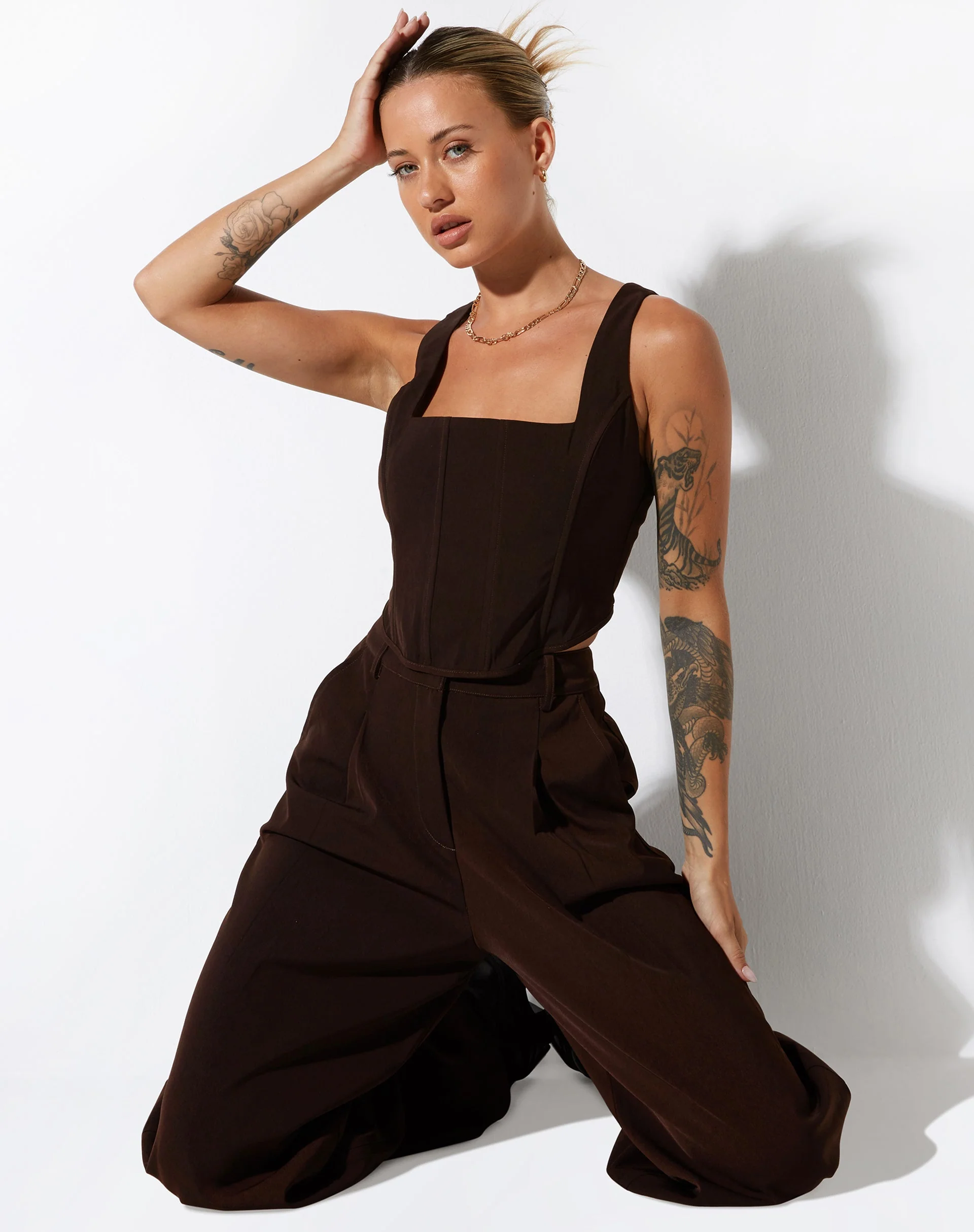 Kicy Korsett-Top in Tailoring Dark Chocolate - Image 2