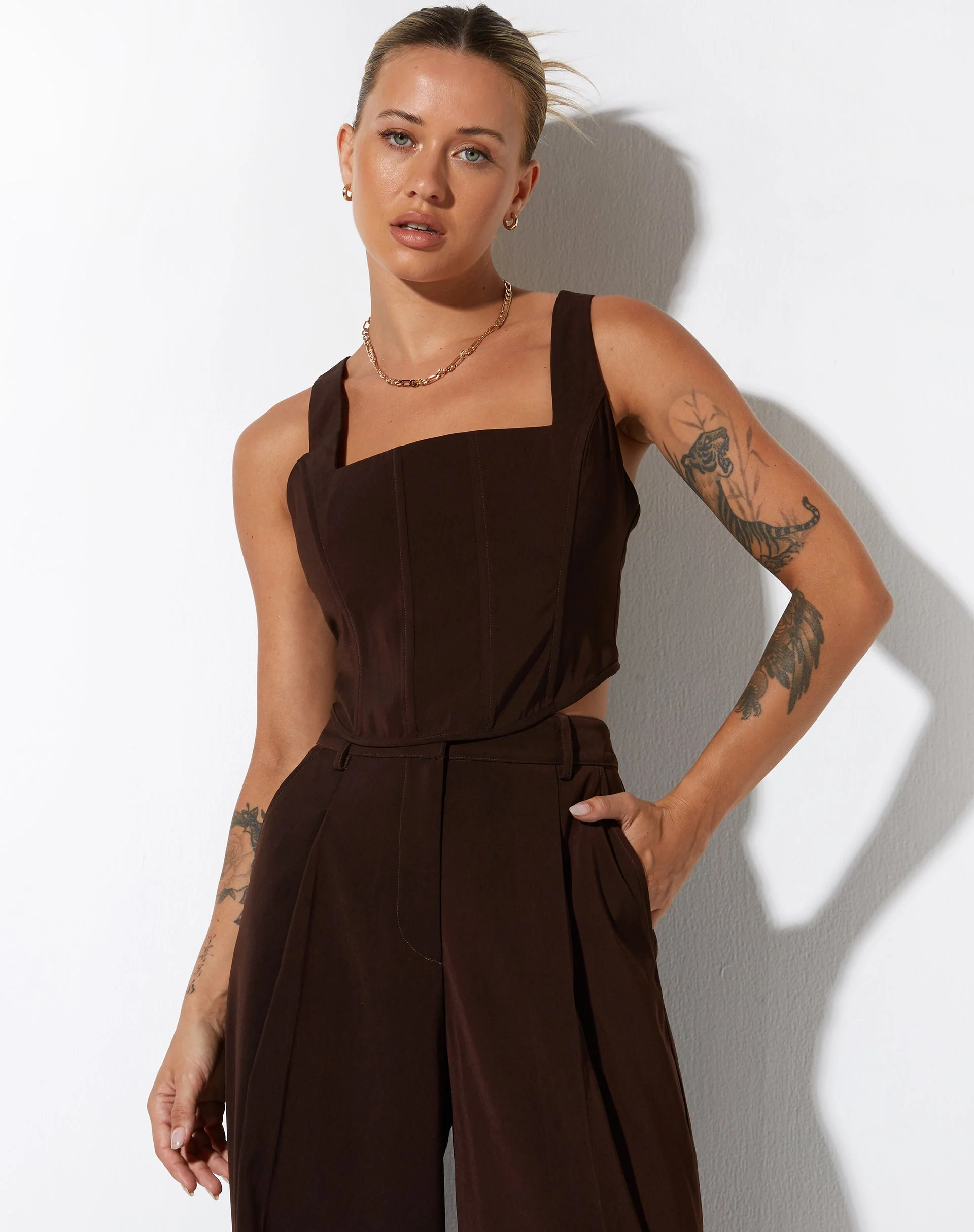 Kicy Korsett-Top in Tailoring Dark Chocolate - Image 7