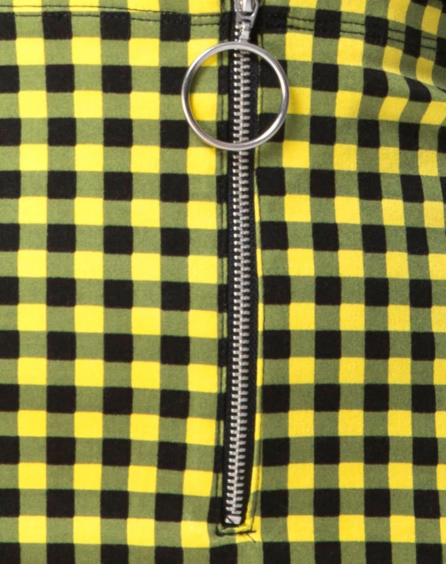 Kimber Bodycon-Rock in Medium Gingham Gelb - Image 5