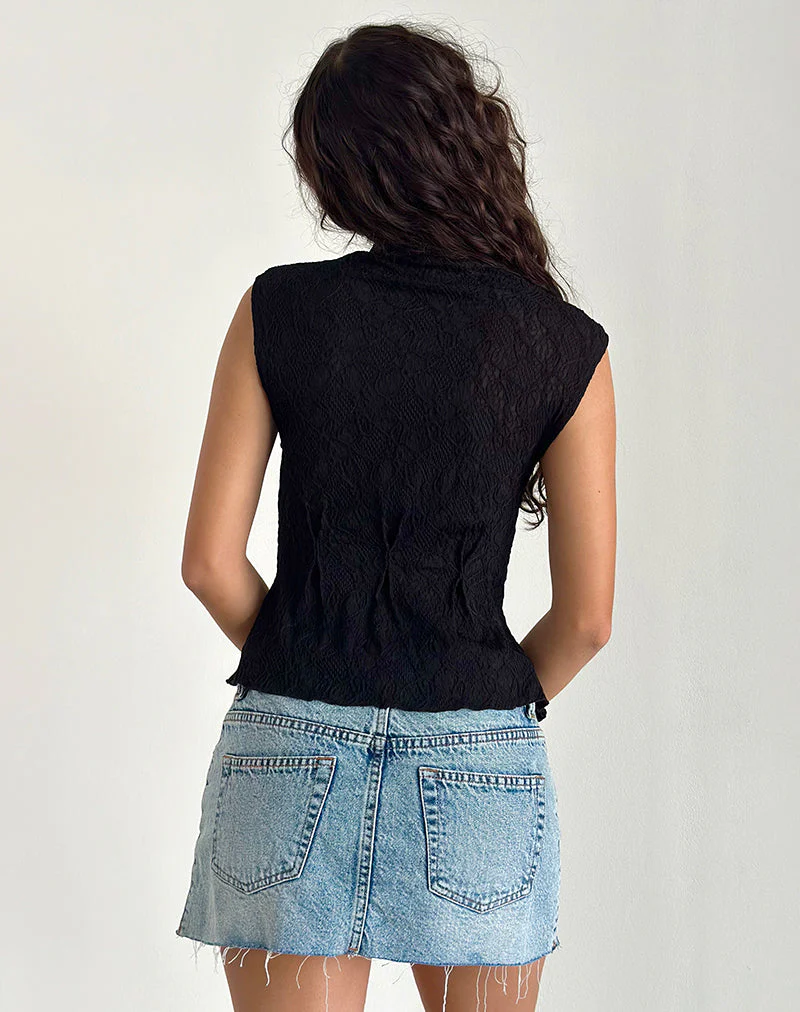 Kimbra Top in Schwarz strukturiert - Image 4