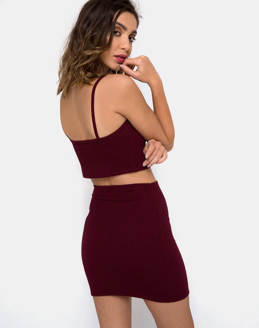Kimmy Bodycon-Rock in Burgunderrot - Image 2
